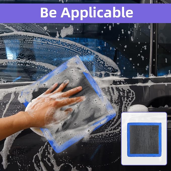 4Pcs Clay Mitt and Towel, Auto Detailing Clay Mitts with Towels Fine Grade for Car Cleaning and Polishing, Blue