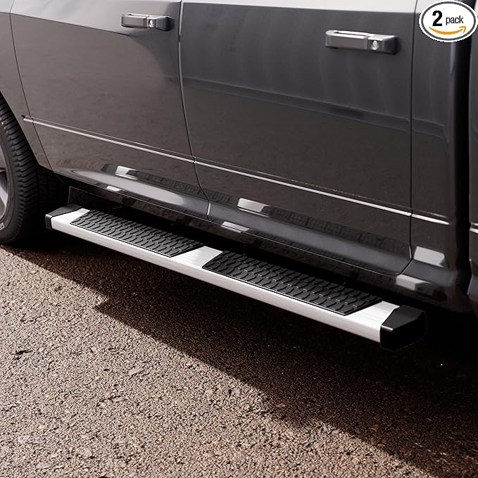 6 Inches Running Boards Side Steps Compatible with 2019-2026 Dodge Ram 1500 New Body Style Crew Cab (Not Fit 2019-2024 1500 Classic), Silver Textured Aluminum Nerf Bars