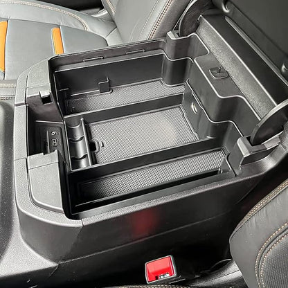 Center Console Organizer Compatible with 2020-2023 Silverado/Sierra 2500/3500HD/ 2019-2022 Chevy Silverado 1500 / GMC Sierra 1500 Accessories - Full-Coverage Insert Tray, ABS material Black