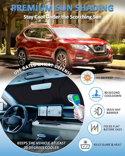 Sun Shade for 2014-2020 Nissan Rogue Windshield Sunshade fit Rogue (NOT for Rogue Sport & 2021 Rogue 3rd Gen. T33) Accessories Front Window Cover Shield Car Sun Visor Screen Protector