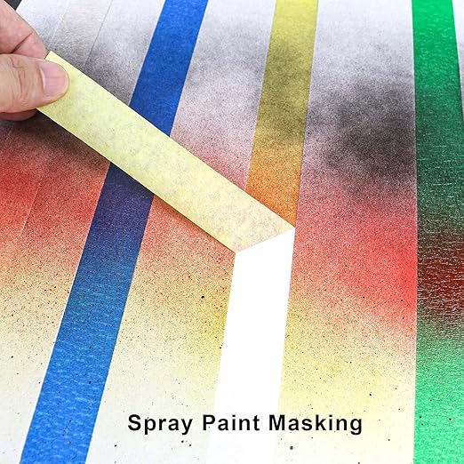 3 Pack Yellow Painters Tape - Masking Tape 0.25 Inch Wide - Multi-Surface, Smart Adhesion, Indoor & Outdoor - 270FT Total - Paint Tape for DIY, Labeling, Art, Car, General Purpose (#3910)
