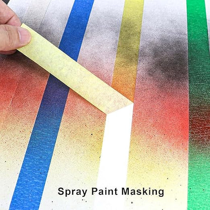 3 Pack Yellow Painters Tape - Masking Tape 0.25 Inch Wide - Multi-Surface, Smart Adhesion, Indoor & Outdoor - 270FT Total - Paint Tape for DIY, Labeling, Art, Car, General Purpose (#3910)