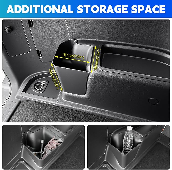 Trunk Organizer Fits for 2010-2024 Toyota 4Runner 5-Seat 2nd Row Trunk Storage Box Compatible with 4Runner Accessories (Left Hetero)