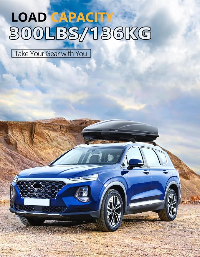 Tuyoung 300lbs Roof Rack Cross Bars Compatible with 2019-2023 Hyundai Santa Fe & Santa Fe Hybrid, Lockable Anti-Theft Aluminum Roof Rail Crossbars Luggage Carrier Kayak Bike Cargo Accessories