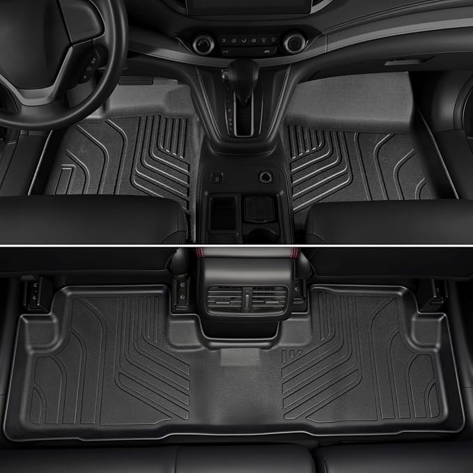 Floor Mats for Honda CRV 2012-2016, All Weather Floor Mats Trunk Cargo Liner with Backrest Protectors Accessories, Full Coverage Set (Not fit Touring/EX-L)