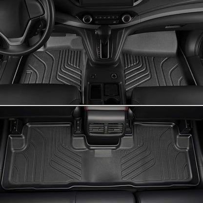 Floor Mats for Honda CRV 2012-2016, All Weather Floor Mats Trunk Cargo Liner with Backrest Protectors Accessories, Full Coverage Set (Not fit Touring/EX-L)