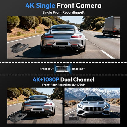 Front 4K Dash Cam for Toyota Highlander 2020-2026 L LE Limited XLE XSE Platinum UX70 (Gen4),OEM Factory Look,WiFi & APP,G-Sensor, Loop Recording,Plug & Play,64GB Card