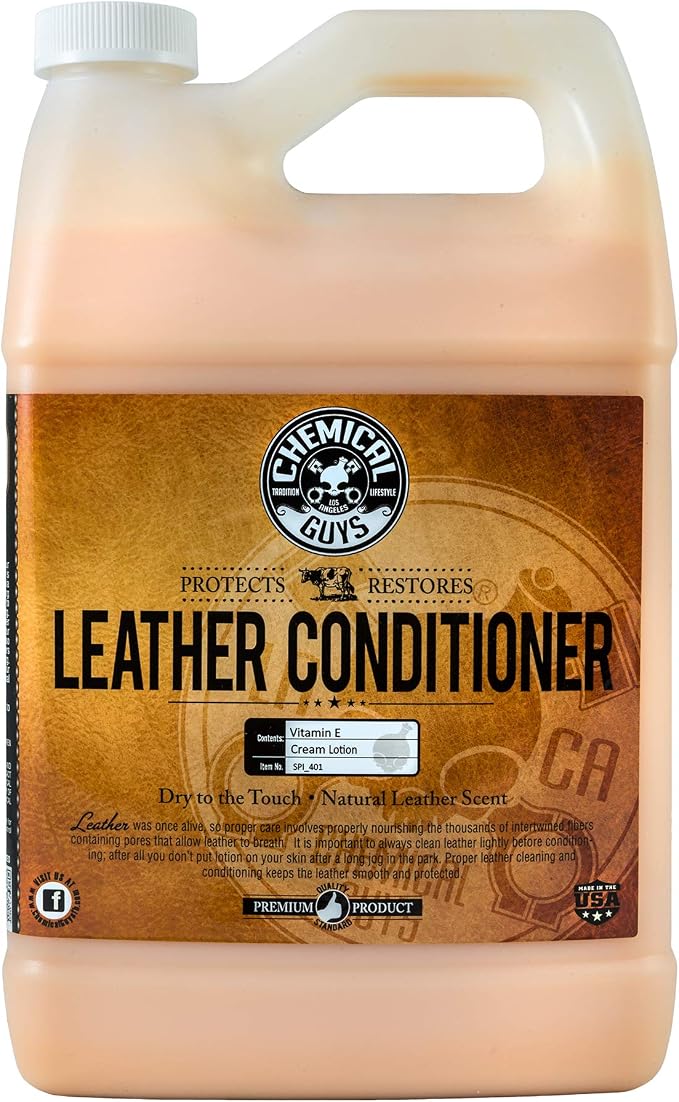 Chemical Guys SPI_401 Vintage Series Leather Conditioner Car Interiors, Furniture, Apparel, Sneakers, Boots, and More (Works on Natural, Synthetic, Pleather, Faux Leather and More), 128 fl oz (1 Gal)