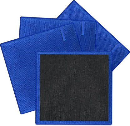 Clay Towel Auto Detailing 4 Pack - Fine Grade Microfiber Car Chamois Towel - DIY Detail Clay Bar Alternative(Blue)