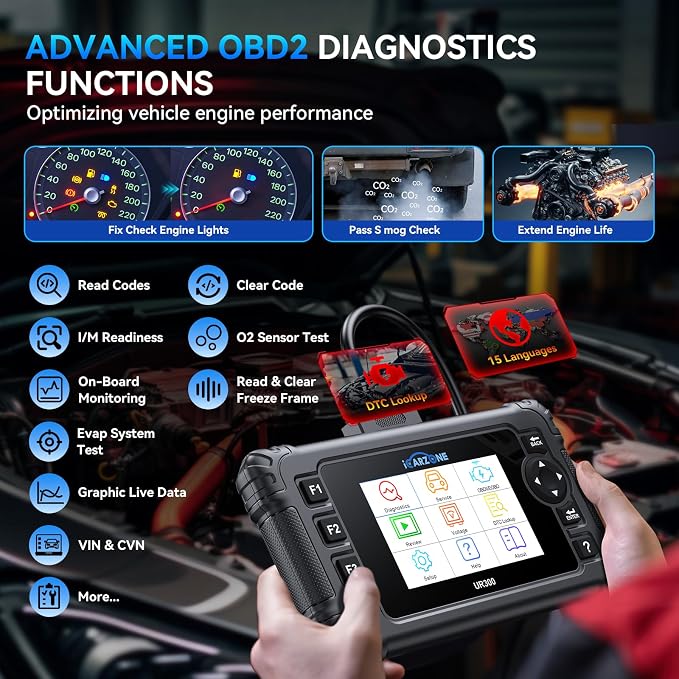 UR300 Diagnostic Scan Tool for All Cars, 49 Resets with 200+Subfuncitons, 4000+Bidirectional Test Items, Battery Registration, OBD2 Scanner, ECU Coding for BMW/VW/Audi, Auto VIN CAN FD