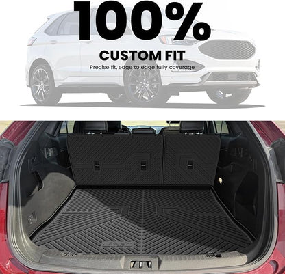 LASFIT Floor Mats&Cargo Backrest Mat for Ford Edge 2015-2024,Costom Fit All Weather Protection TPE Easy Clean Floor Liners, Keep Your Car Trunk Clean and Tidy,1pcs.