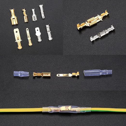 150 Pcs 2.8/4.8/6.3mm Quick Splice Male and Female Wire Spade Connectors, Wire Crimp Terminal Block Assortment Kit with Insulating Sleeve, for Electrical Wiring Car Audio Speaker Connectors