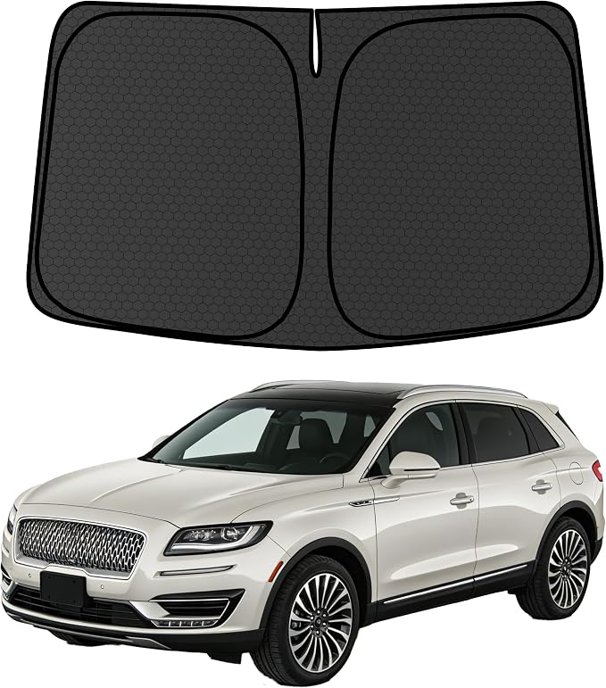 MKX Nautilus Customized Windshield Sun Shade for 2016 2017 2018 MKX | 2019 2020 2021 Nautilus Front Window Sunshade Visor Protector Foldable Blocks UV Rays Keep Car Cooler Accessories