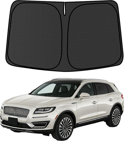 MKX Nautilus Customized Windshield Sun Shade for 2016 2017 2018 MKX | 2019 2020 2021 Nautilus Front Window Sunshade Visor Protector Foldable Blocks UV Rays Keep Car Cooler Accessories