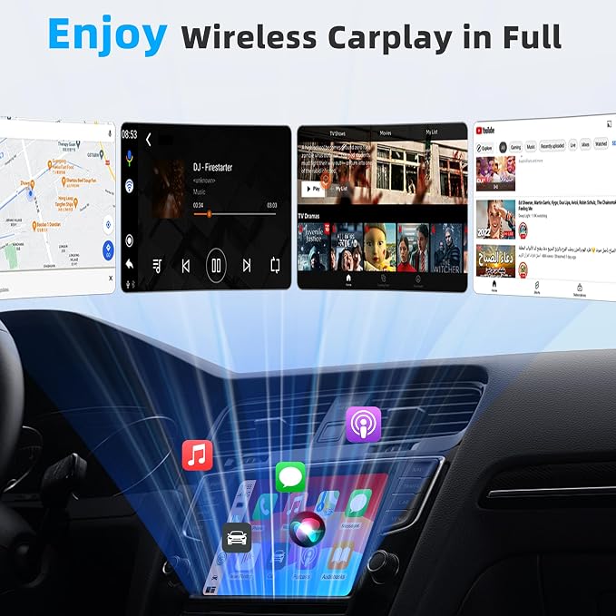 Android Auto Wireless Adapter Carplay - 2 in 1 Wireless Android Auto Car Adapter & Car Play, Stable Control No Delay [2026 Upgraded] Silver