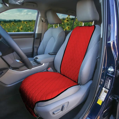 FH Group Car Seat Cushion – Neosupreme Single Front Seat Cover with Front Pockets, Airbag Compatible, Universal Fit Car Seat Cushion for Driver or Passenger Seat, SUV, Truck, Sedan & Van – Red