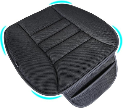 Lofty Aim Premium Car Seat Cushion, Driver Cushion with Comfort Memory Foam & Non-Slip Rubber Bottom, Car Seat Pad Works with 95% of Vehicles and Office Chair or Home (4D Mesh - Black)