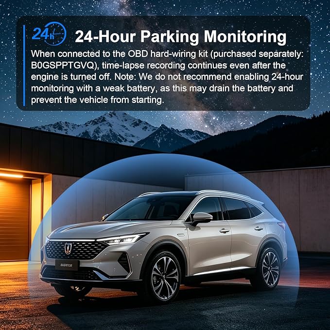 Dash Cam for Cars, 4K 2160P Front Car Camera | Built-in G-Sensor, 5GHz WiFi, iOS/Android Mobile App, 24H Parking Mode, Loop Recording, WDR, Night Vision