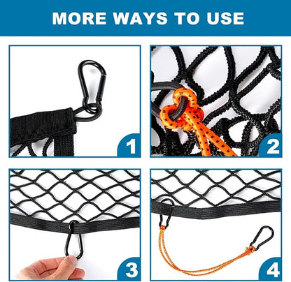 Cargo Net for Pickup Truck Bed, Highly Elastic Truck Bed Cargo Net, 4' X 4' Stretchable to 8' X 8', Cargo Mesh Organizer, for Daily Light Loads of Trucks