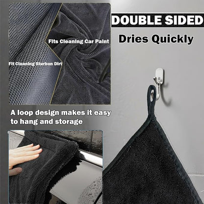 Car Drying Towel (36"x 24"/3ft x 2ft), 2 Pack Ultra Absorbent Microfiber Drying Towels for Cars, Leave No Streaks, Scratches or Water Spots, Extra Large Drying Towels Car Detailing for Cars