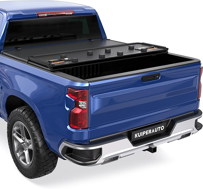 KUIPERAUTO Tri Hard Truck Bed Tonneau Cover Truck Bed Compatible for Chevrolet Silverado/GMC Sierra 2007-2013 1500 (Excl. 07 Classic) Fleetside - w/Standard Box 6.5 FT (78 inch)