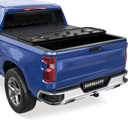 KUIPERAUTO Tri Hard Truck Bed Tonneau Cover Truck Bed Compatible for Chevrolet Silverado/GMC Sierra 2007-2013 1500 (Excl. 07 Classic) Fleetside - w/Standard Box 6.5 FT (78 inch)
