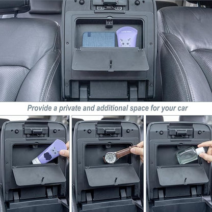 JKCOVER Center Console Hidden Box Organizer Compatible with 2024 2025 2026 Toyota Tacoma Accessories Armrest Secret Compartment Press to Open and Close（Patented Design）