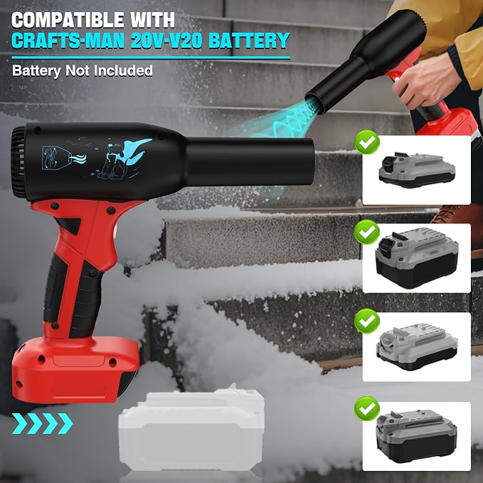 500W Jet Dry Blower for Craftsman 20V V20 Battery- Super Jet Fan 400g Wind Speed,Rechargeable Air Blower - Mini Jet Fan with 3 Adjustable Speeds for Computer Outdoors Car Home