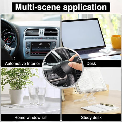 GaRhomxy Car Detailing Brushes, Car Interior Dust Sweeping Soft Brush, Soft Bristles Brush Cleaning Tool for Automotive Dashboard, Air Conditioner Vents, Computer, Scratch Free(Black)