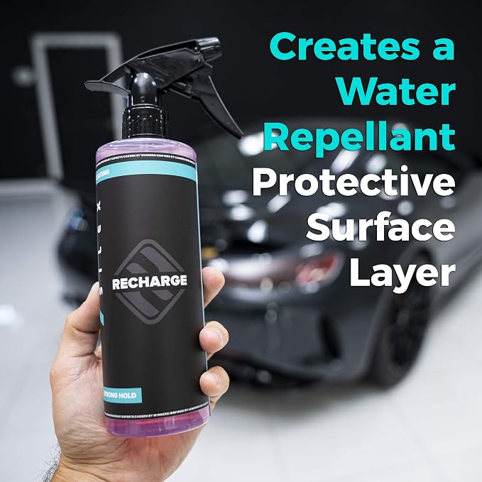Recharge Car Ceramic Coating - Wet/Dry Applied Protective Ultra Hydrophobic Ceramic Detail Spray Replaces Wax & Sealants - DIY Friendly Car Care Products 6 Months Of Protection - 16 Ounces