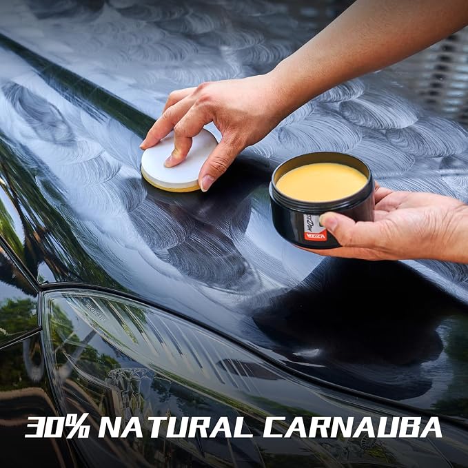 Ceramic-Boosted Carnauba Wax Paste - Triple-Layer Shield, Dust Repellent & Deep Gloss (200g w/Applicator)