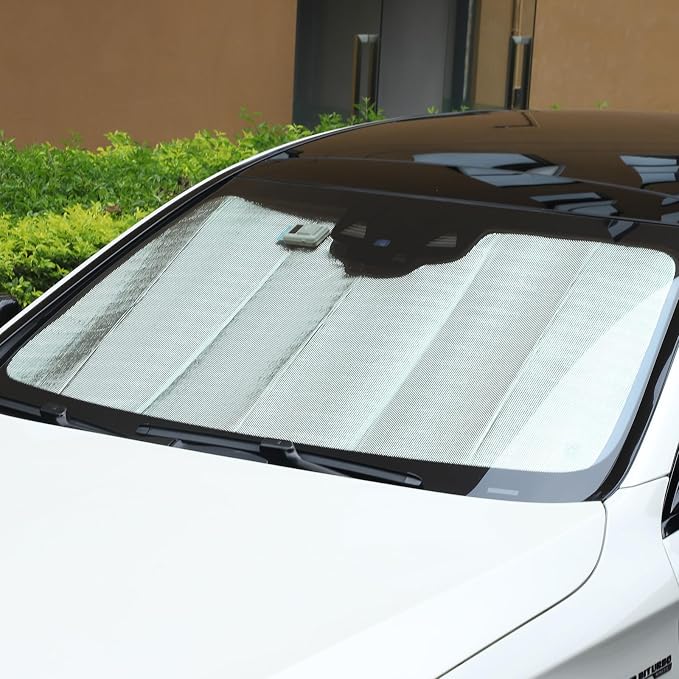 Windshield Sun Shade Compatible with Mercedes-Benz S-Class W221 2008-2013/W222 2014-2020 Foldable Front Windshield Sunshade Protector, Block UV Rays Keep Your Car Cooler