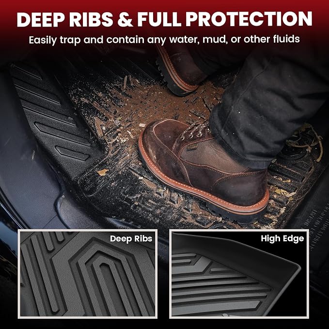 LASFIT Floor Mats for Jeep Compass 2026 2025 2024 2023 2022 2021 2020 2019 2018 2017, All Weather TPE Custom Fit Floor Liners Cargo Mat Trunk Liner Full Set 4 PCS Accessories for Compass Black