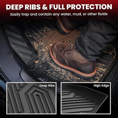 LASFIT Floor Mats for Jeep Compass 2026 2025 2024 2023 2022 2021 2020 2019 2018 2017, All Weather TPE Custom Fit Floor Liners Cargo Mat Trunk Liner Full Set 4 PCS Accessories for Compass Black