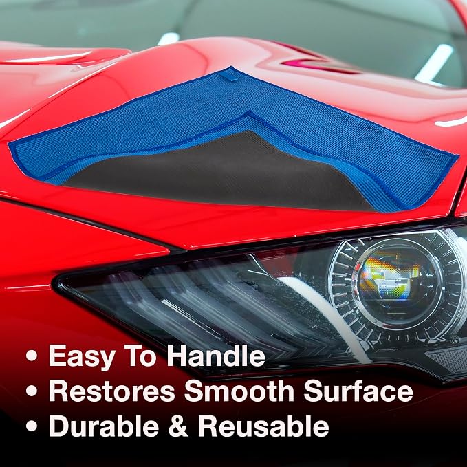 Detailer's Preference Microfiber Clay Towel, Fine Grade, Reusable Alternative to Clay Bars for Car Detailing, Removes Overspray, Rail Dust, Tar, Sap, and More 12"x12", Blue