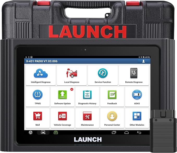 Launch X431 PAD Scan Tool Global Ver. (Upgraded of X431 V+, X431 PROS) 50+ Reset ECU Coding OE-Level Bi-Directional All System Diagnostic Tool, Free Update