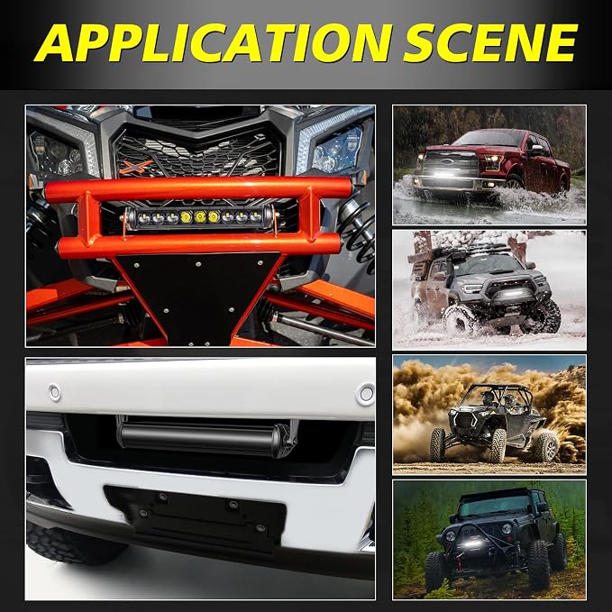 12 Inch Single Row Light Bar Kit 63W OSRAM LED | Slim LED Light Bar w/ Wiring Harness Black Cover Combo Off Road Driving Bumper Lights for UTV ATV SUV Trucks Pickup Can-am