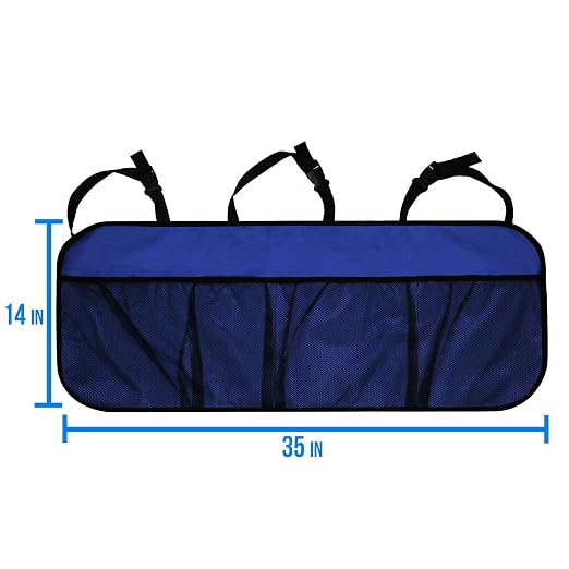 FH Group E-Z Travel Multi-Pocket Trunk Organizer, (BLUE) Universal Fit, Waterproof Large Capacity Hanging Car Organizer Seat Back Protectors Multi-Pocket Car Travel Storage Durable Foldable Storage