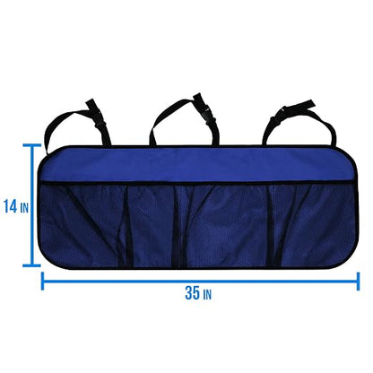 FH Group E-Z Travel Multi-Pocket Trunk Organizer, (BLUE) Universal Fit, Waterproof Large Capacity Hanging Car Organizer Seat Back Protectors Multi-Pocket Car Travel Storage Durable Foldable Storage