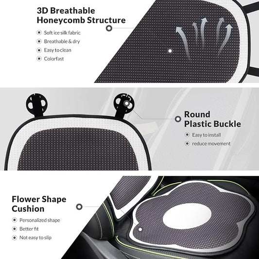 Cute Car Seat Covers for Women and Girl, Front Car Seat Cover, Machine Washable, Airbag Compatible, Driver Seat Cover, Fit (Sedan/SUV/Pickup/Van), Fit for Tesla (Front seat Cover-Flower)