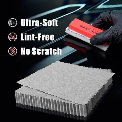 Suede Cloths, 30 Count, 4 x 4 inches, Grey | for Applying and Leveling Coatings, Scratch-Free, Ultra Absorbent Microfiber