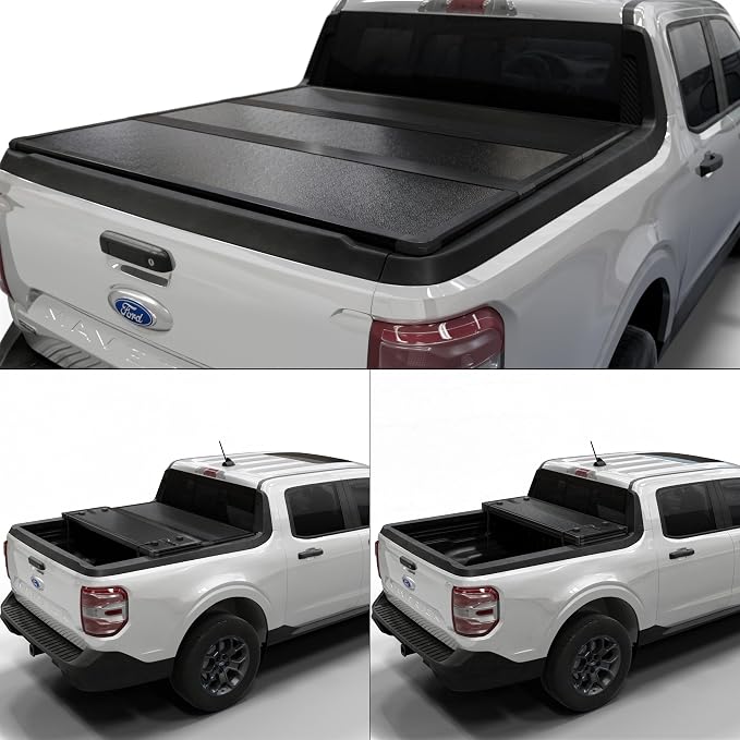 Toptiny Hard Folding Truck Bed Tonneau Cover|HTF037|Fits 2022-2026 Ford Maverick 4' 6" Bed (54.4")