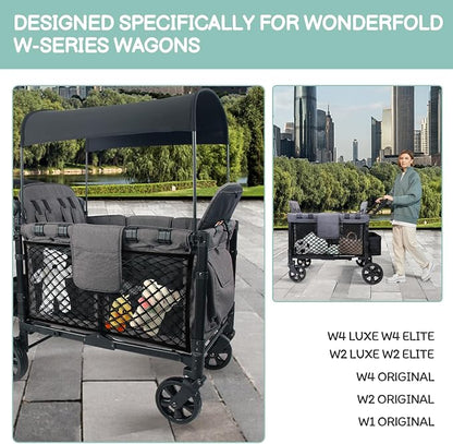 Stroller Wagon Cargo Net, Baby Stroller Organizer Mesh Cargo Net for Extra Storage Space Large Storage Capacity, Stroller Wagon Accessories - Compatible with WONDERFOLD All W-Series Models (1 Pack)