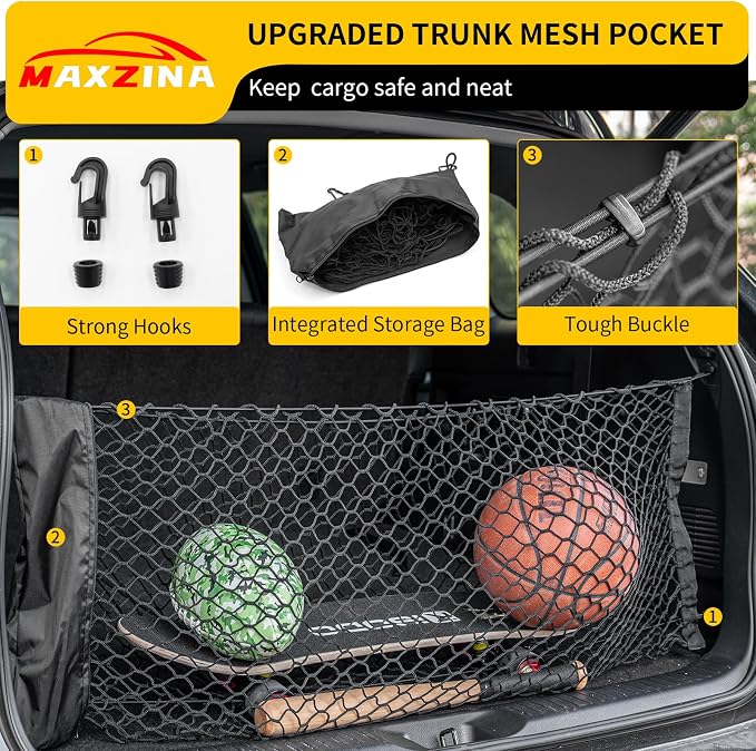 Cargo Net Compatible with 2024 2025 2026 Hyundai Santa Fe Truck Bed Cargo Net 3.12'×1.02' Double Layer Envelope Style Dense Mesh Trunk Organizer for Santa Fe Exterior Accessories