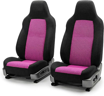 FH Group Automotive Front Car Seat Covers for SUV, Trucks, Sedan and More - Universal Fit Front High Back Design Interior Accessories - 3D Mesh Fabric Center Panel - Pink