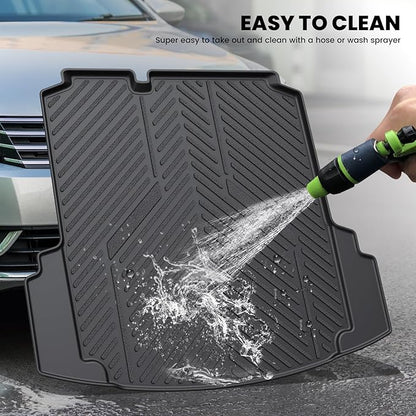LASFIT Trunk Mat for Volkswagen Jetta 2011-2018, Custom Fit All-Weather TPE Rubber Cargo Mat for VW Jetta Accessories Trunk Liner Cargo Liner, Waterproof, Easy to Clean, Black