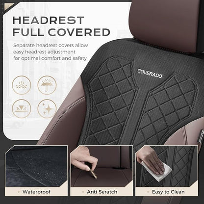 Coverado Automotive Car Seat Cover for 2 Seats,Front Seat Covers, Seat Covers 2-Pack, Driver Car Seat Protectors Universal Fit for Most Vehicles, SUV, Truck, Sedan
