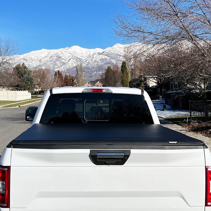 OEDRO Soft Quad Fold Truck Bed Tonneau Cover Fit for 2019-2026 Chevy Silverado 1500 / GMC Sierra 1500 New Body Style Without Multi-Flex Tailgate, Fleetside 5.8 Feet Bed