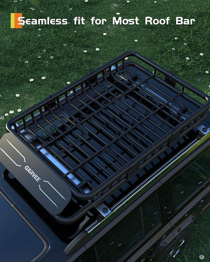 Garvee Universal Roof Rack Cargo Carrier Basket, 200 Lbs Capacity Rooftop Cargo Rack, Car Top Luggage Holder Basket Heavy Duty for SUVs, Trucks, Vehicles