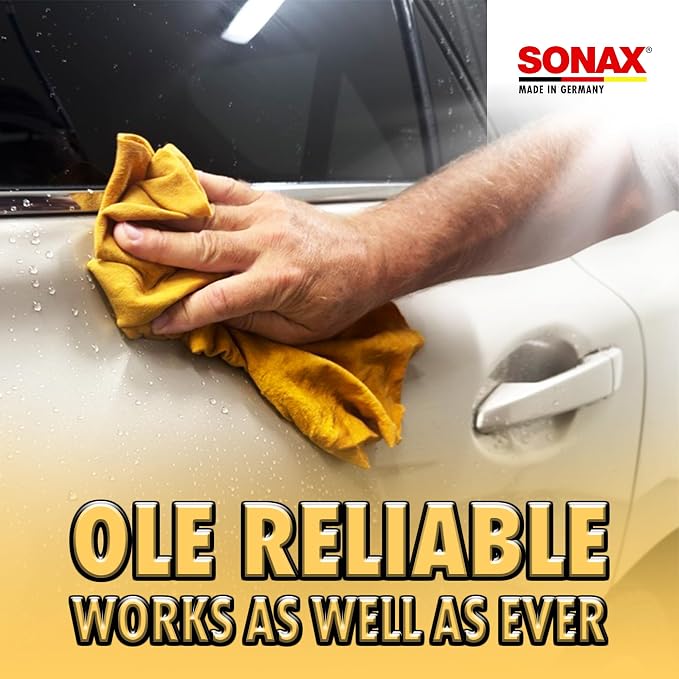 SONAX Premium Leather Chamois – Soft, Absorbent Car Drying and Detailing Towel for Automotive & Household Use | 416300